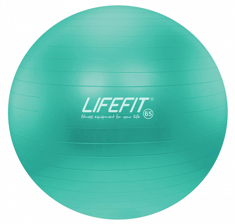 Tyrkysový gymnastický míč ANTI-BURST, Lifefit - průměr 65 cm