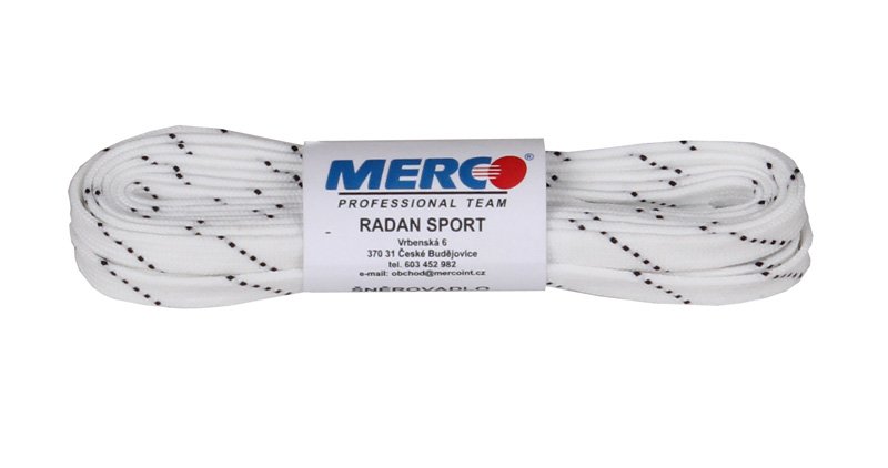 Bílé tkaničky do hokejových bruslí Merco