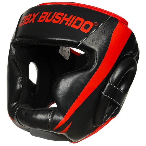 Černo-červená boxerská přilba Bushido