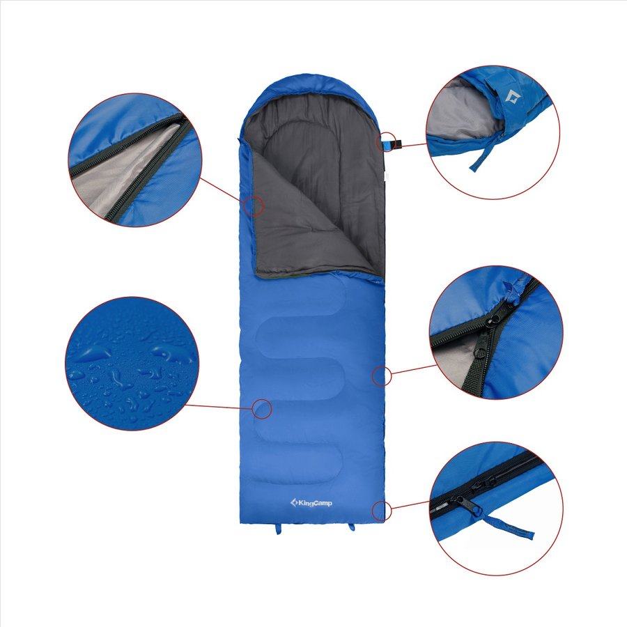 Modrý spací pytel Oasis 250, King Camp - délka 220 cm