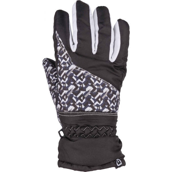 Bílo-černé dámské lyžařské rukavice Lewro