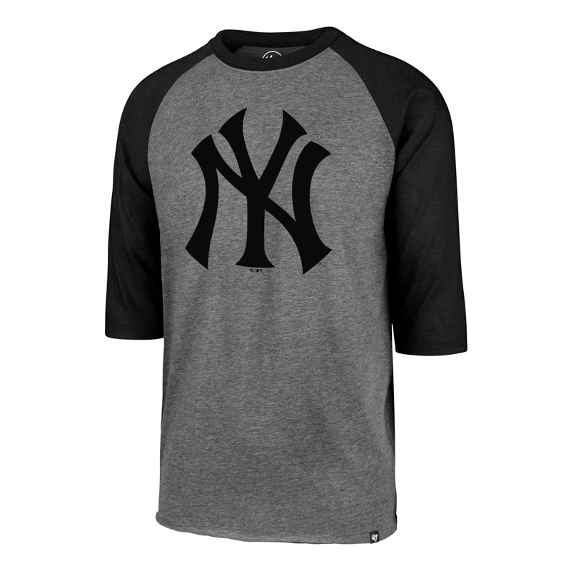 Černo-šedé pánské tričko s krátkým rukávem &amp;quot;New York Yankees&amp;quot;, 47 Brand - velikost XL