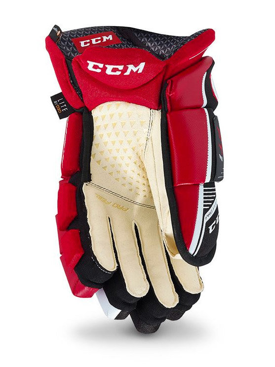 Červeno-modré hokejové rukavice - senior Jetspeed FT1 SR, CCM - velikost 13&amp;quot;