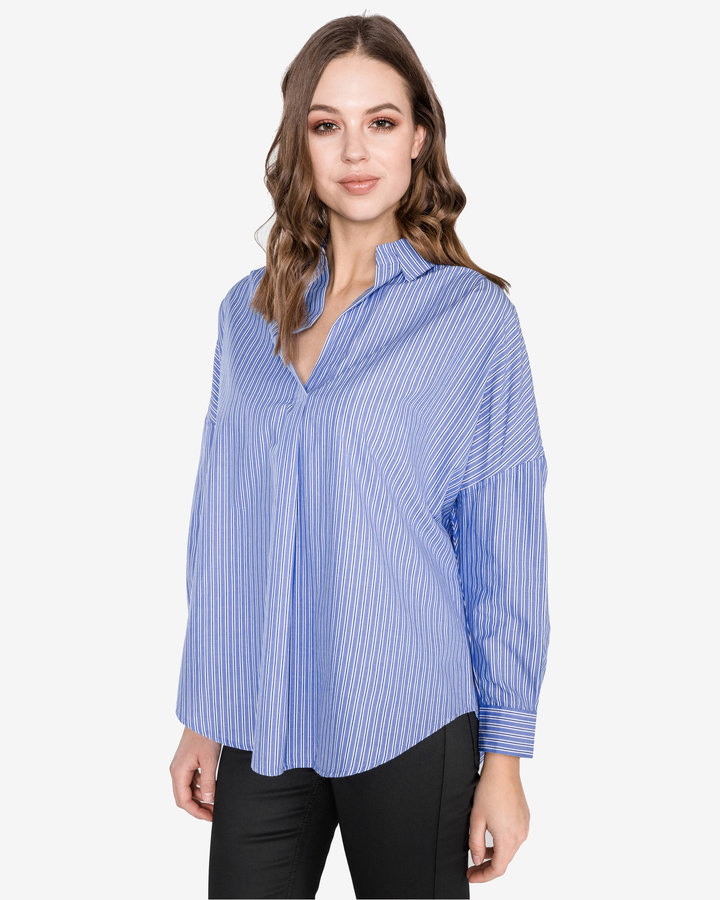 Modrá dámská košile s dlouhým rukávem French Connection - velikost XS