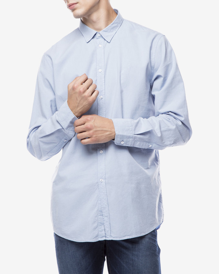 Modrá pánská košile s dlouhým rukávem Trussardi Jeans