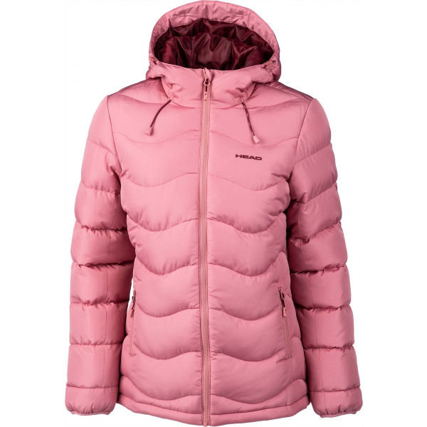 Růžová zimní dámská bunda s kapucí Head