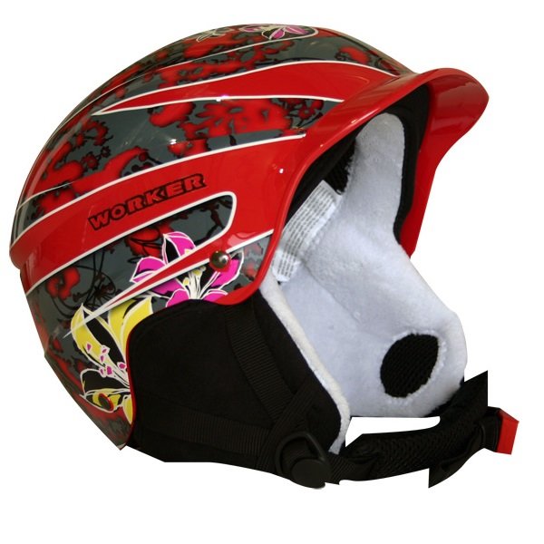 Červená lyžařská helma Worker - velikost S