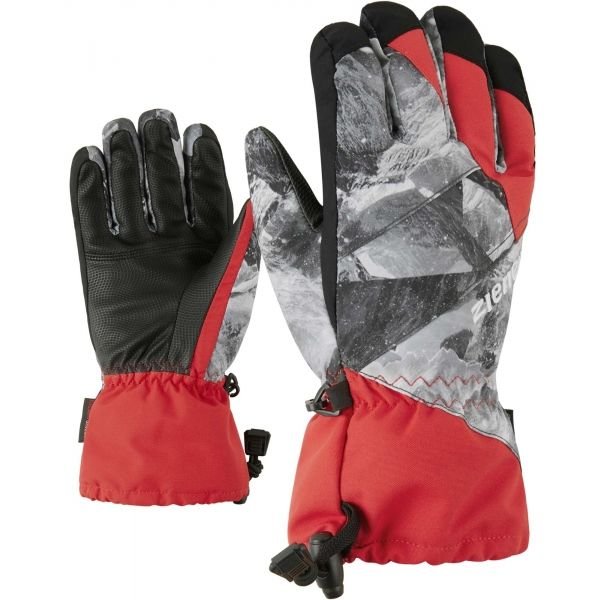 Červené chlapecké lyžařské rukavice Ziener