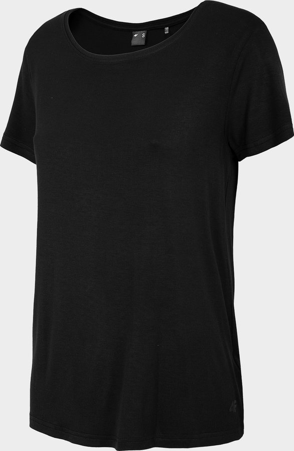 Černé dámské tričko s krátkým rukávem 4F - velikost XS
