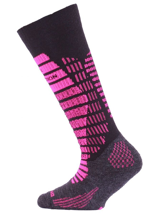 Černo-růžové dívčí lyžařské ponožky Lasting - velikost 34-37 EU