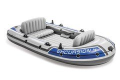 Šedý nafukovací člun pro 4 osoby Excursion 4, INTEX
