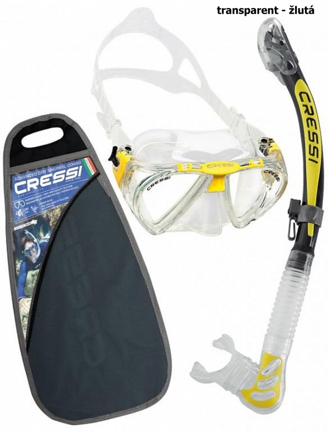 Potápěčská sada - Potápěčský set CRESSI Penta+Alpha Ultra Dry - transparent žlutá