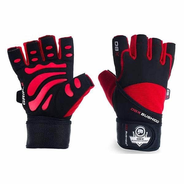 Černo-červené fitness rukavice Bushido - velikost L