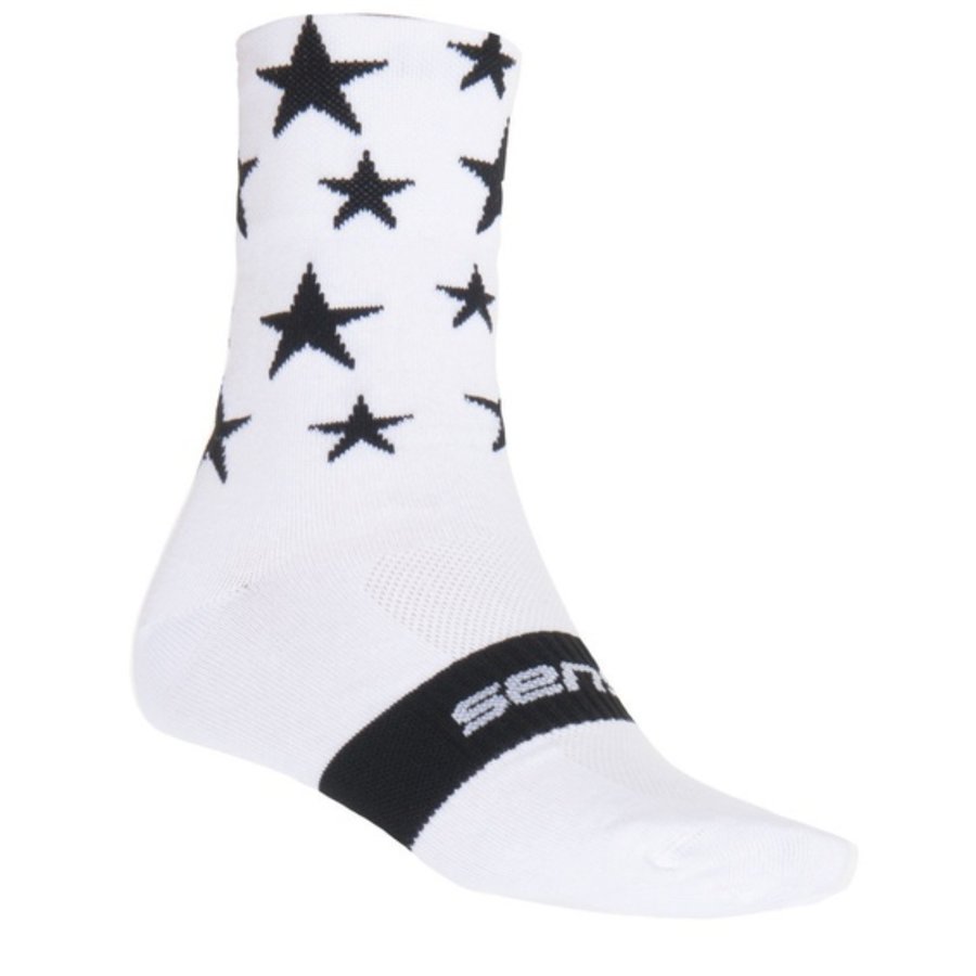 Cyklistické ponožky - Sensor STARS ponožky bílá-černá