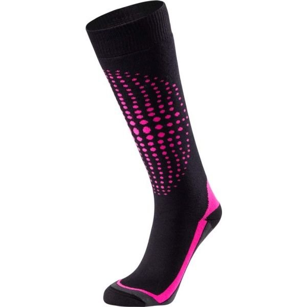 Černo-růžové dívčí lyžařské ponožky Klimatex