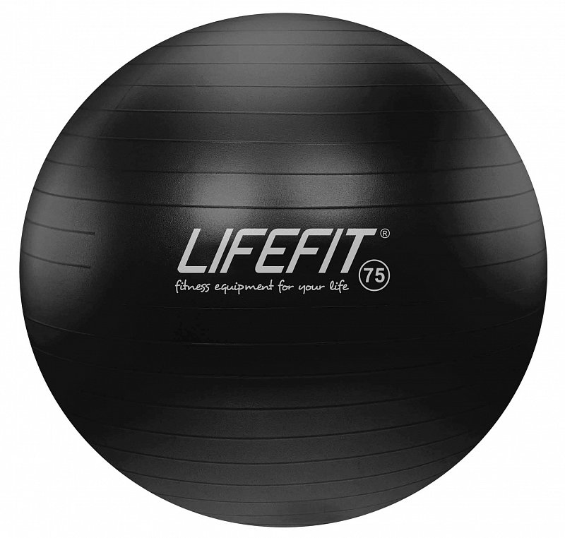 Černý gymnastický míč ANTI-BURST, Lifefit - průměr 75 cm