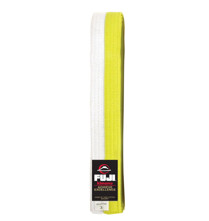Bílo-žlutý judo pásek Fuji - délka 260 cm