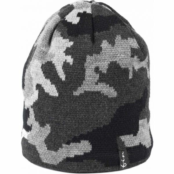 Černo-šedá pánská zimní čepice Finmark - univerzální velikost