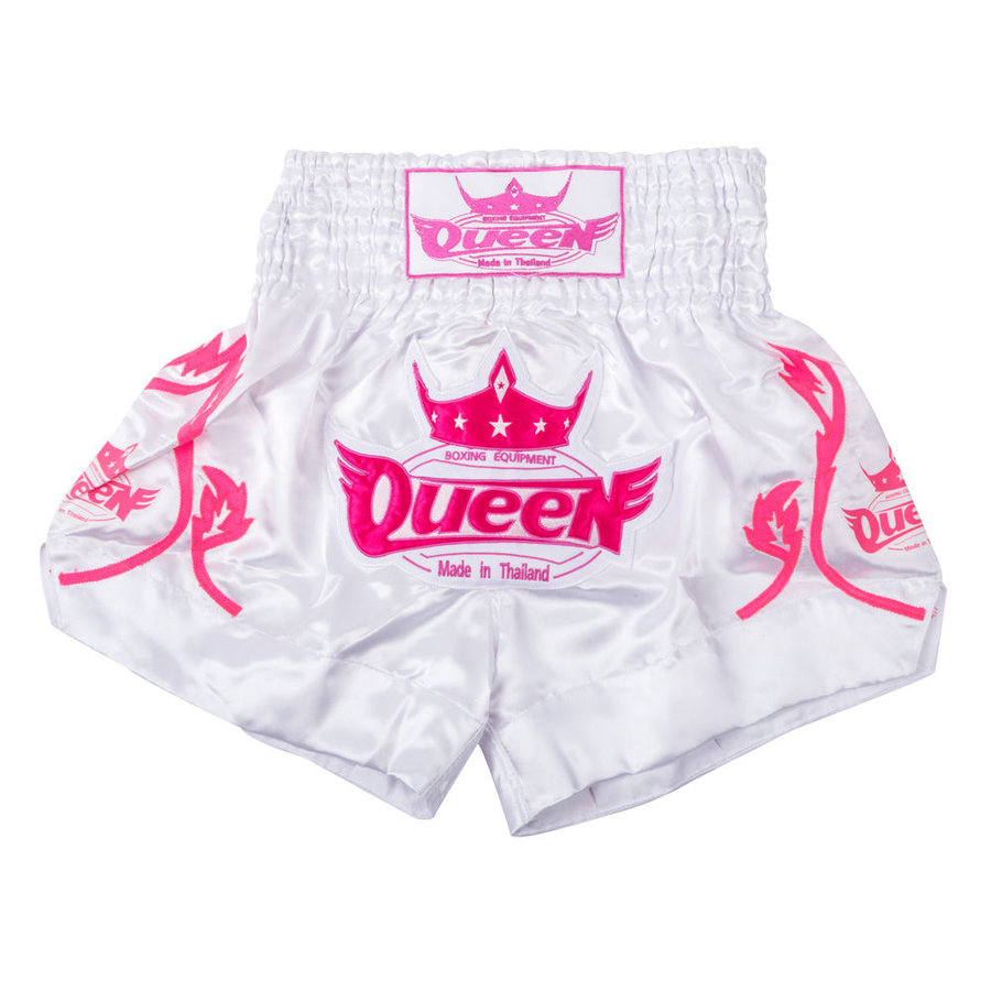 Bílo-růžové thaiboxerské trenky Queen - velikost L