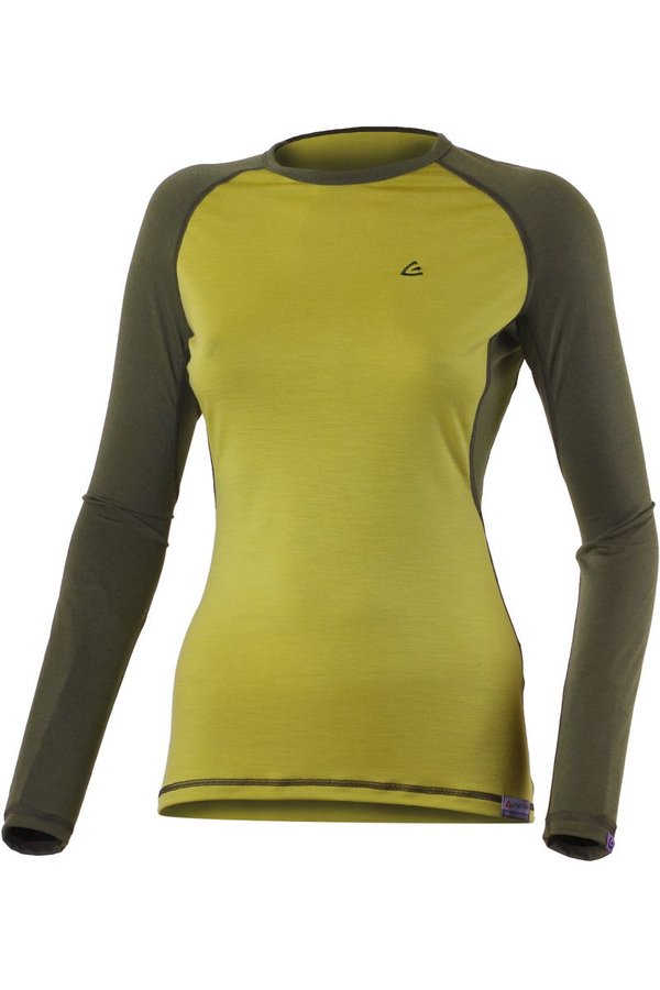 Černo-žluté dámské tričko s dlouhým rukávem Lasting - velikost L