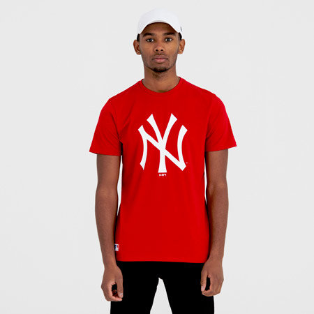 Červené pánské tričko s krátkým rukávem "New York Yankees", New Era - velikost S