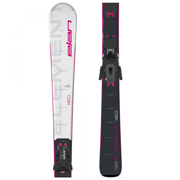 Bílo-černé dámské lyže s vázáním Elan - délka 160 cm