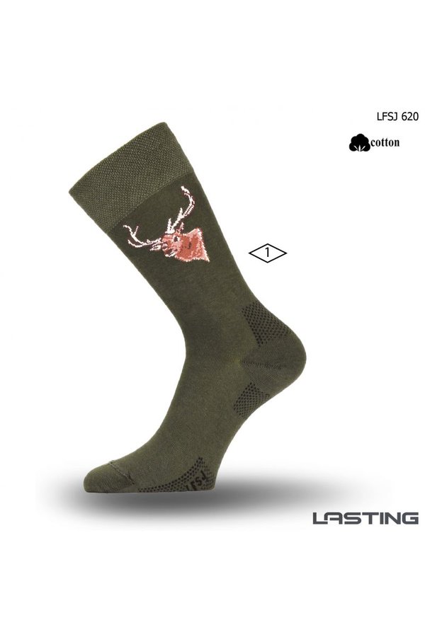 Zelené pánské trekové ponožky Lasting - velikost 38-41 EU