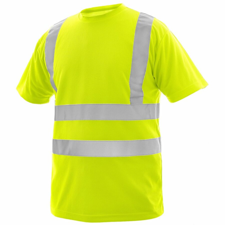 Žluté reflexní pánské tričko s krátkým rukávem Canis - velikost 5XL