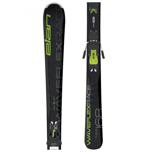 Černo-zelené lyže s vázáním Elan - délka 160 cm