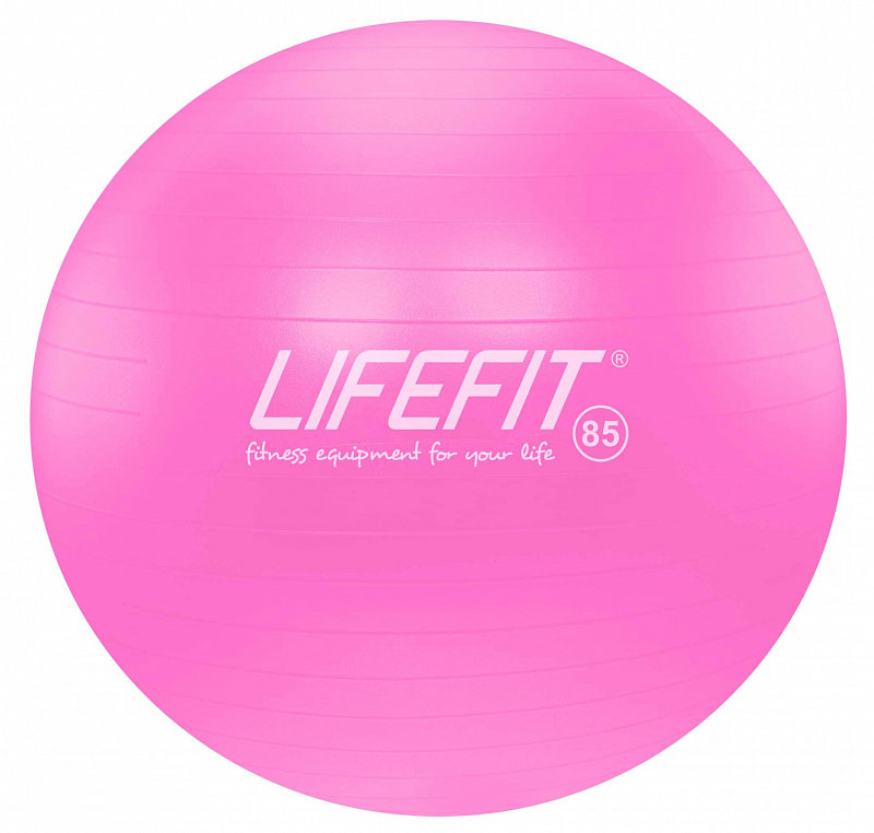 Růžový gymnastický míč ANTI-BURST, Lifefit - průměr 85 cm