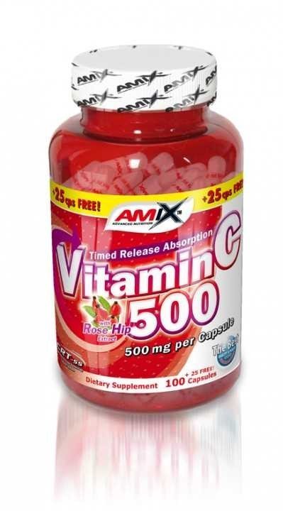 Vitamín C - Amix Vitamin C 500mg + Rose Hips 125 kapslí