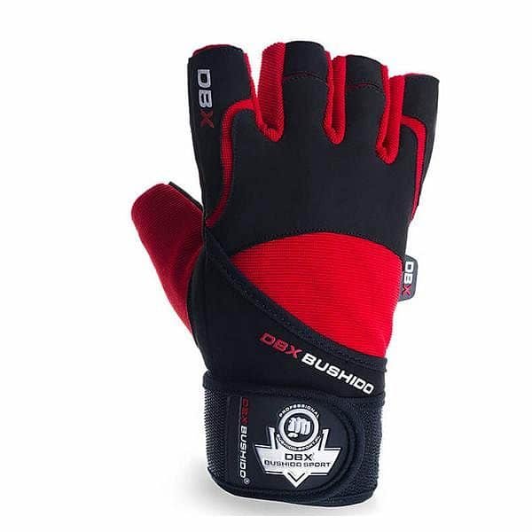Černo-červené fitness rukavice Bushido