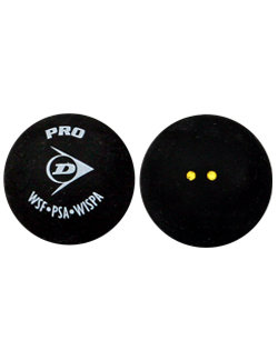 Černý míček na squash "dvojitá žlutá tečka" Dunlop - 1 ks