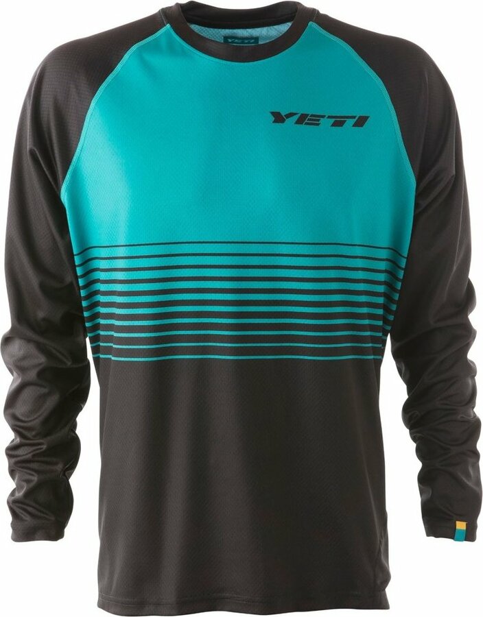 Černo-tyrkysový pánský cyklistický dres YETI - velikost M