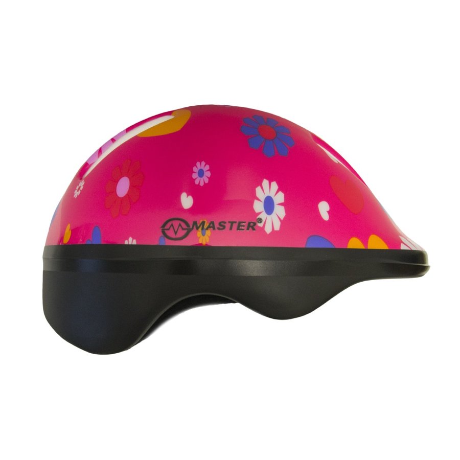 Růžová dětská cyklistická helma Master - velikost 52-56 cm