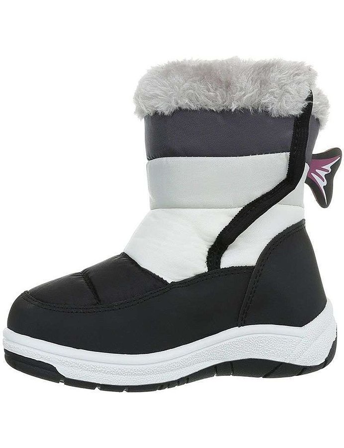 Bílo-šedé dětské zimní boty - velikost 22 EU