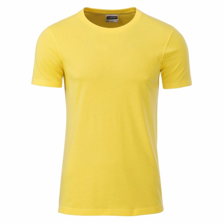 Žluté pánské tričko s krátkým rukávem James &amp;amp; Nicholson - velikost 3XL